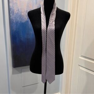 Calvin Klein Purple and White Striped Tie